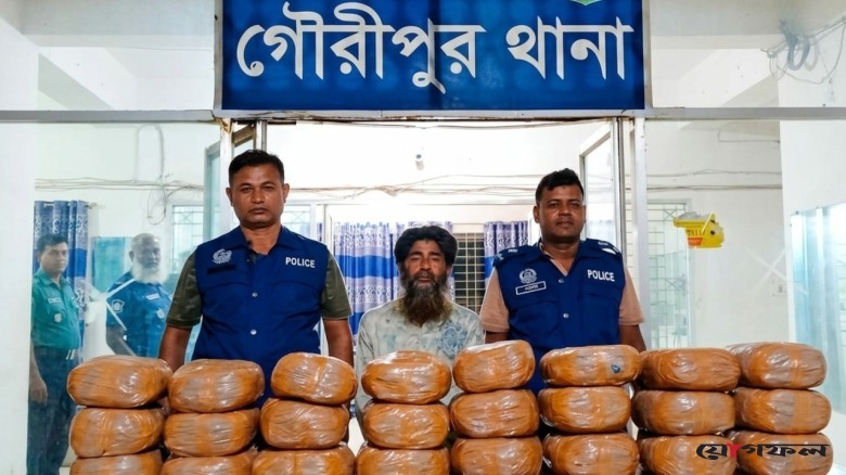 গৌরীপুরে ঘর থেকে ৪৮ কেজি গাঁজা উদ্ধার, গ্রেপ্তার ১